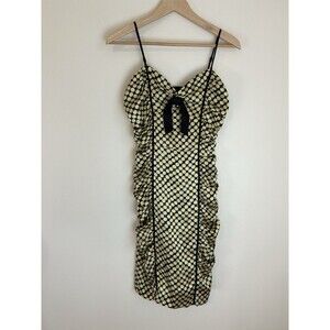 Retro Y2K Betsey Johnson Women's 4 Silk Polkadot Slip Dress Vintage Satin Bow